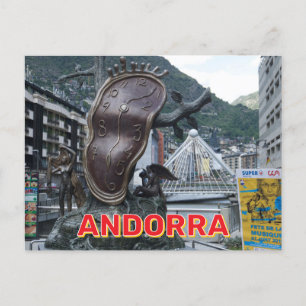 Vervormde klok in Andorra Briefkaart