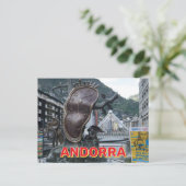 Vervormde klok in Andorra Briefkaart (Staand voorkant)