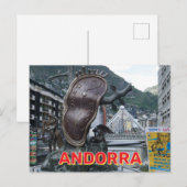 Vervormde klok in Andorra Briefkaart (Voorkant / Achterkant)
