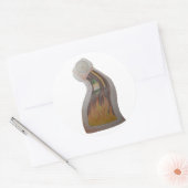 Vervormde klok in brand ronde sticker (Envelop)