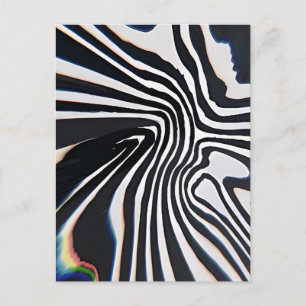 Vervormde Lijnkunst Prismatische Glitch Briefkaart