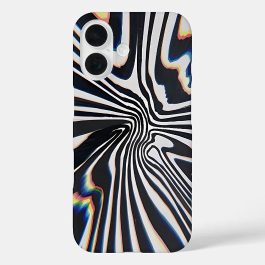 Vervormde Lijnkunst Prismatische Glitch Case-Mate iPhone Case (Achterkant)
