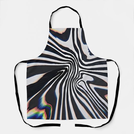 Vervormde Lijnkunst Prismatische Storing Schort (Voorkant)