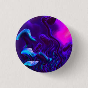 Vervormde paddenstoel ronde button 3,2 cm