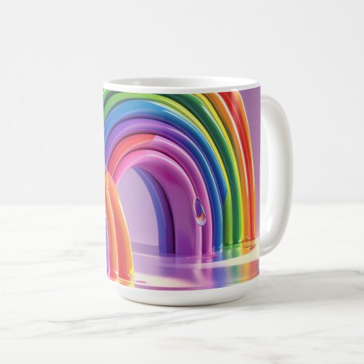 Vervormde regenbogen koffiemok (Voorkant rechts)