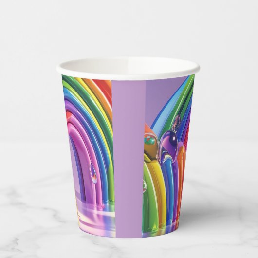 Vervormde regenbogen papieren bekers (Links)