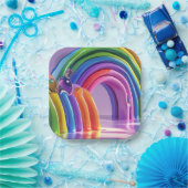 Vervormde regenbogen papieren bordje (Feest)