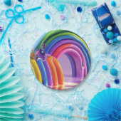 Vervormde regenbogen papieren bordje (Feest)