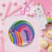 Vervormde regenbogen papieren bordje (Feest)