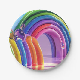 Vervormde regenbogen papieren bordje