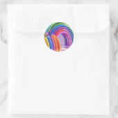 Vervormde Regenbogen Ronde Sticker (Tas)