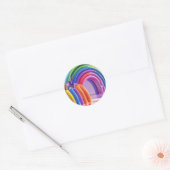 Vervormde Regenbogen Ronde Sticker (Envelop)