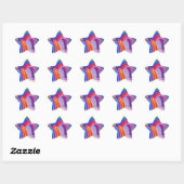 Vervormde Regenbogen Ster Sticker (Vel)