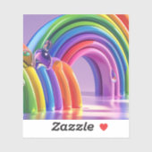 Vervormde regenbogen sticker (Vel)