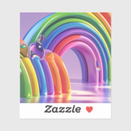 Vervormde regenbogen sticker