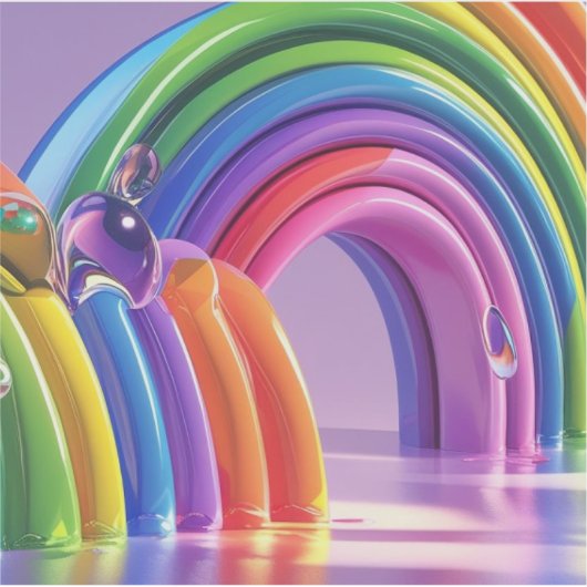 Vervormde regenbogen sticker (Voorkant)