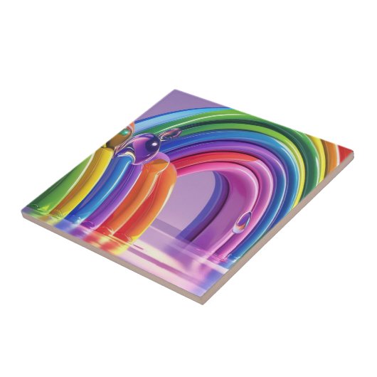 Vervormde regenbogen tegeltje (Zijkant)