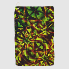 Vervormde stropdassen van verbrande groene linten golfhanddoek