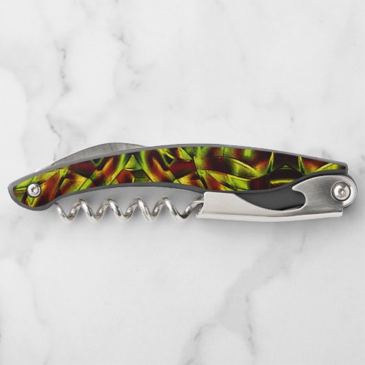 Vervormde stropdassen van verbrande groene linten kurkentrekker (Achterkant)