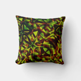 Vervormde stropdassen van verbrande groene linten kussen