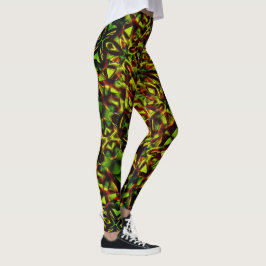 Vervormde stropdassen van verbrande groene linten leggings