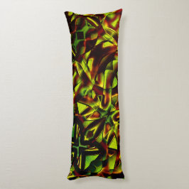 Vervormde stropdassen van verbrande groene linten lichaamskussen