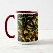 Vervormde stropdassen van verbrande groene linten mok (Links)