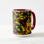 Vervormde stropdassen van verbrande groene linten mok (Voorkant rechts)