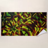 Vervormde stropdassen van verbrande groene linten strandlaken (Voorkant)