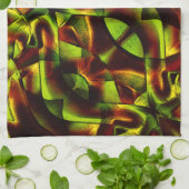 Vervormde stropdassen van verbrande groene linten theedoek (Gevouwen)