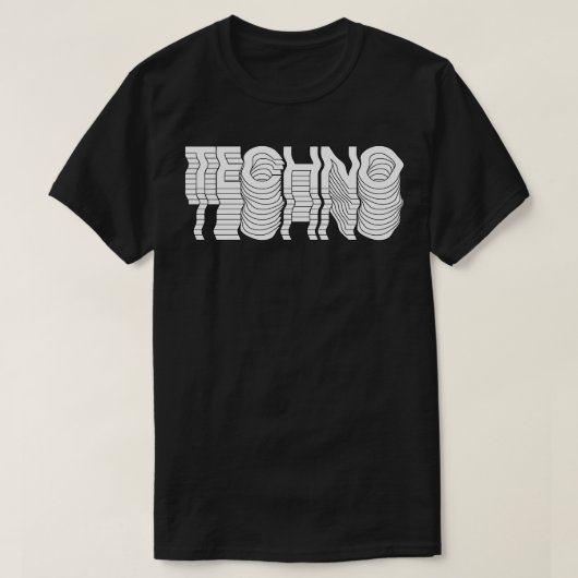 Vervormde techno t-shirt (Design voorkant)