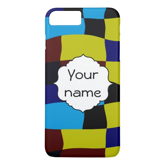 Vervormde vierkanten in retro kleuren Case-Mate iPhone case (Achterkant)