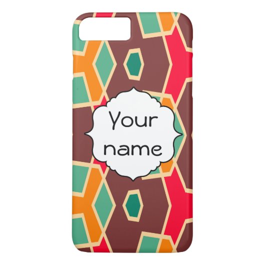 Vervormde vormen in retro-kleuren patroon Case-Mate iPhone case (Achterkant)