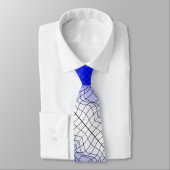 Vervorming draadloos.C01.GBluex4.Zwarte lijnen Stropdas (Gebonden)