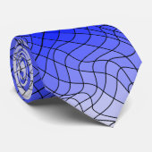 Vervorming draadloos.C01.GBluex4.Zwarte lijnen Stropdas (Opgerold)