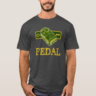 Vervorming PEDAL - Groen en Mosterd Verhard T-shirt