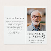 Vervoudigd voor altijd in ons hart Memorial Prayer Visitekaartje (Buitenkant ongevouwen)