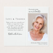 Vervoudigd voor altijd in ons hart Memorial Prayer Visitekaartje (Buitenkant ongevouwen)