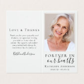 Vervoudigd voor altijd in ons hart Memorial Prayer Visitekaartje (Buitenkant ongevouwen)