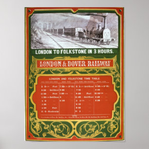 Vervroegd tijdschema voor de spoorweg Londen-Dover Poster