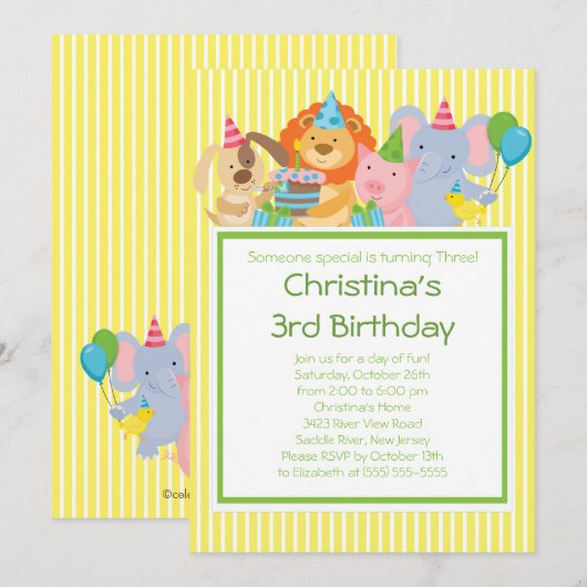 Vervroegde feestdagen voor dieren kaart (Voorkant / Achterkant)