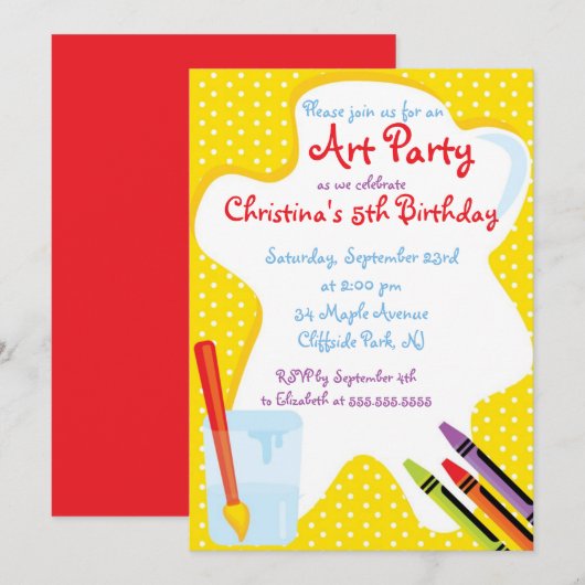 Vervroegde feestdagen voor kunstschilderingen kaart (Voorkant / Achterkant)