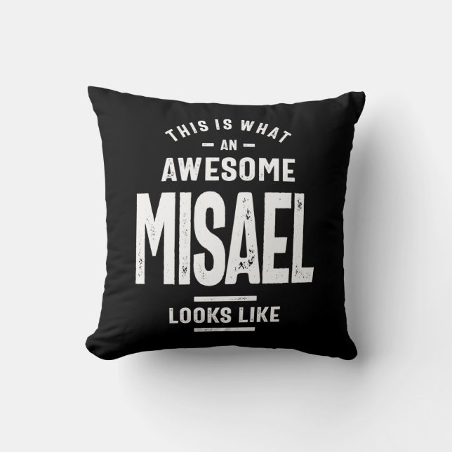 Vervroegde persoonlijke naam Misael Birthday Kussen (Voorkant)