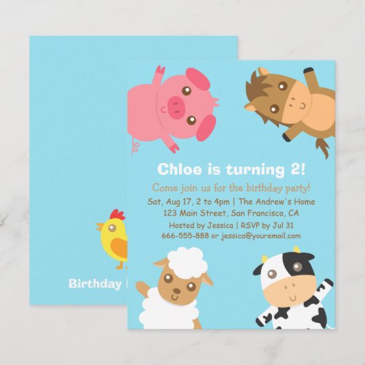 Vervroegde uitnodiging voor kleurrijke landbouwhui (Voorkant / Achterkant)