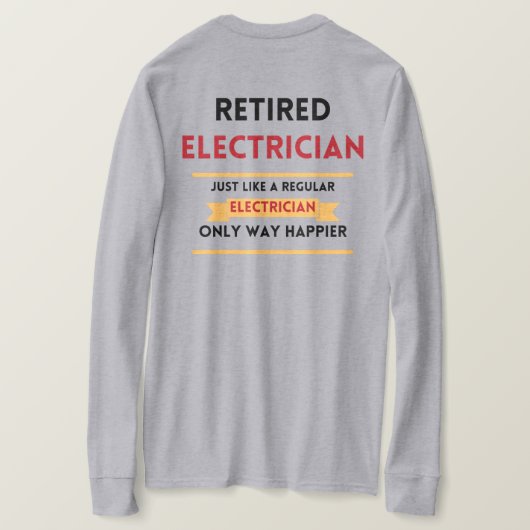 vervroegde uittreding elektricien rood t-shirt (Design achterkant)