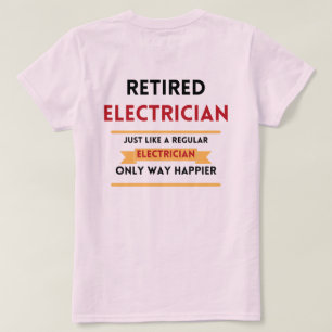 vervroegde uittreding elektricien rood t-shirt