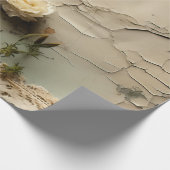 Vervuild papier met witte rustieke bloemenmotief (Hoek)