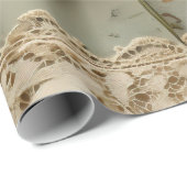 Vervuild papier met witte rustieke bloemenmotief (Rol Hoek)