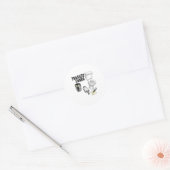 Vervuilde Panda, Grappige Dronken Wasbeer, Afvalpa Ronde Sticker (Envelop)