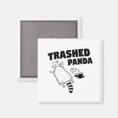 Vervuilde Panda, Grappige Dronken Wasbeer, Grappig Magneet (Voorkant / Achterkant)